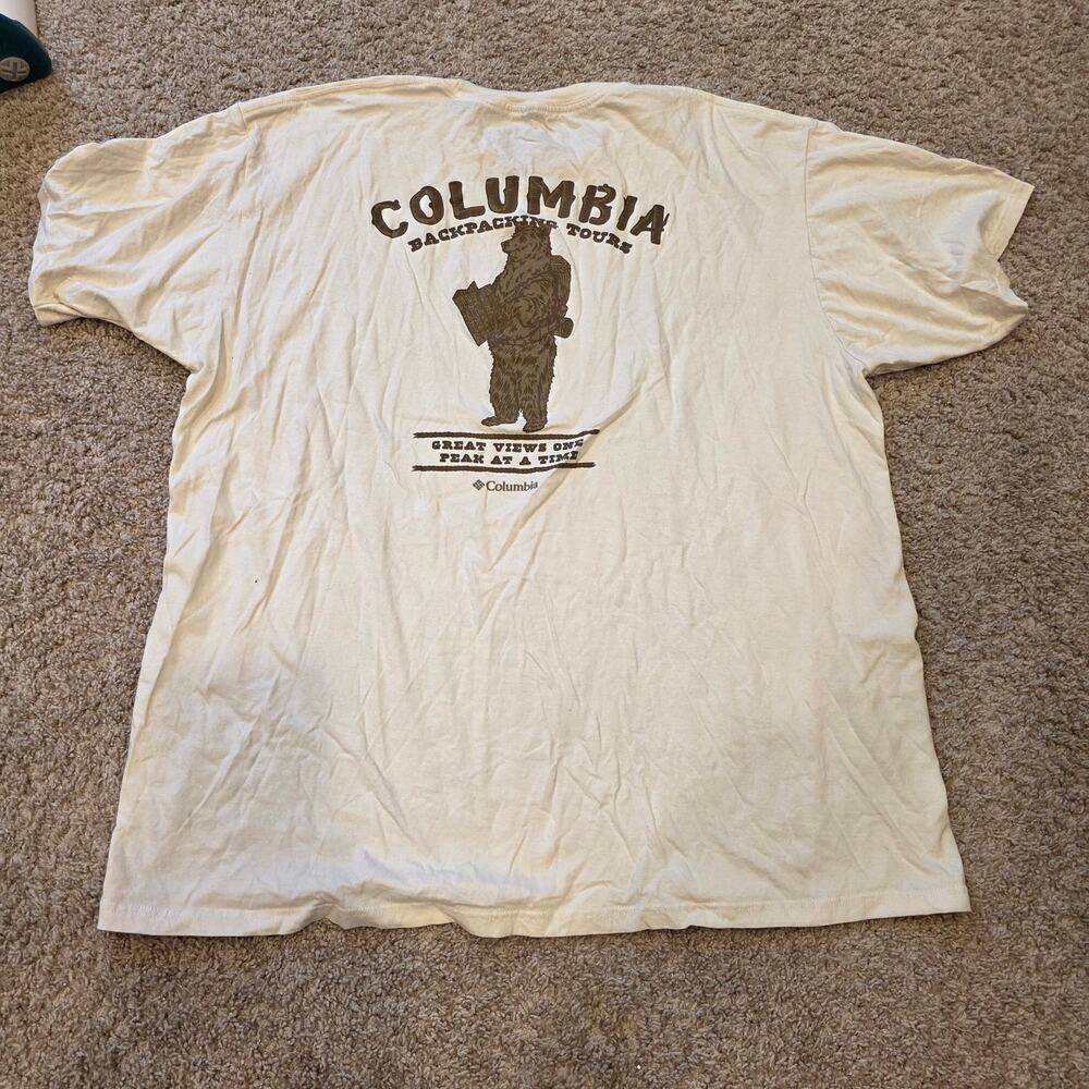 Columbia "Backpacking tours" tshirt with bear sz XXL - Picture 2 of 5
